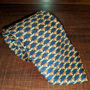 Stefano Ricci Silk Tie Dark Blue w/ Floral Print